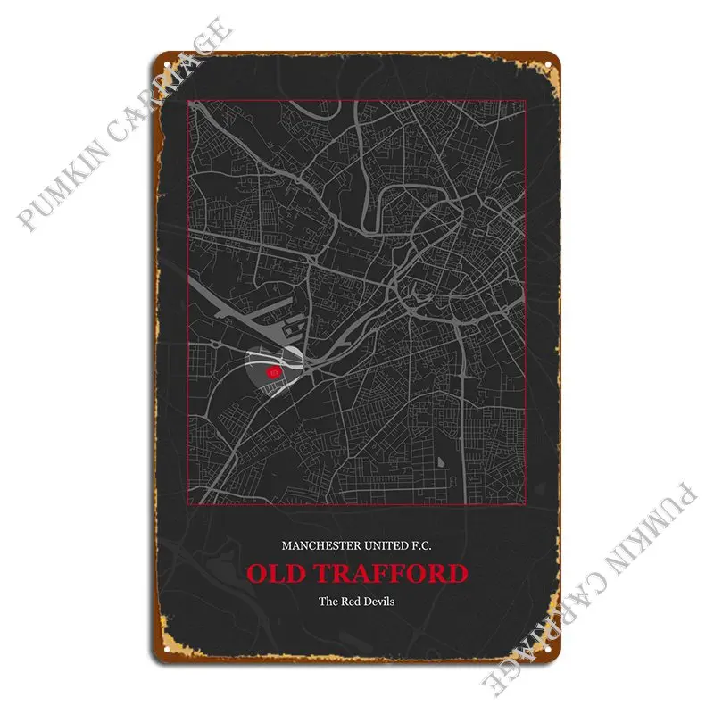 Old Trafford Stadium Art Metal Signs Bar Vintage Garage Garage Tin Sign Poster