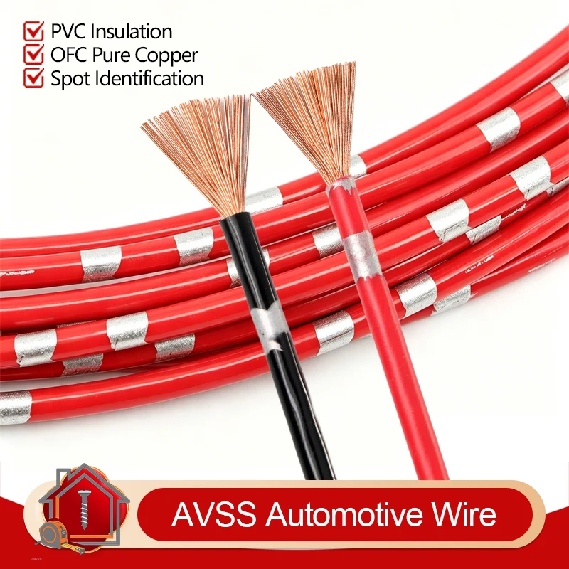 2~50m AVSS Wire Automotive Cables AWG22 20 18 16 15 14 13 PVC Insulation Pure Copper Wires DIY Speaker Audio Car Electronic Line