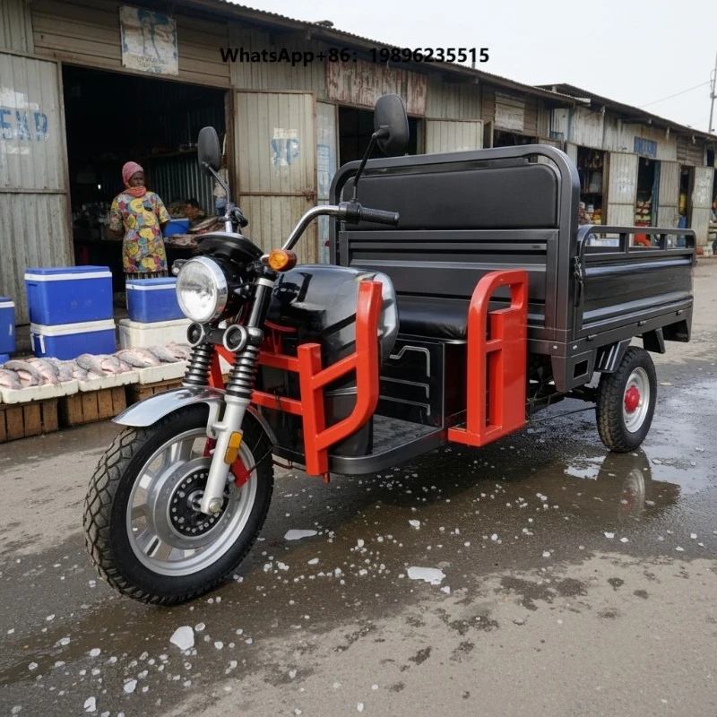 Big Size 3090x1270x1380mm Electric Open Body Cargo Tricycle 72V 1000W 3 Wheeler