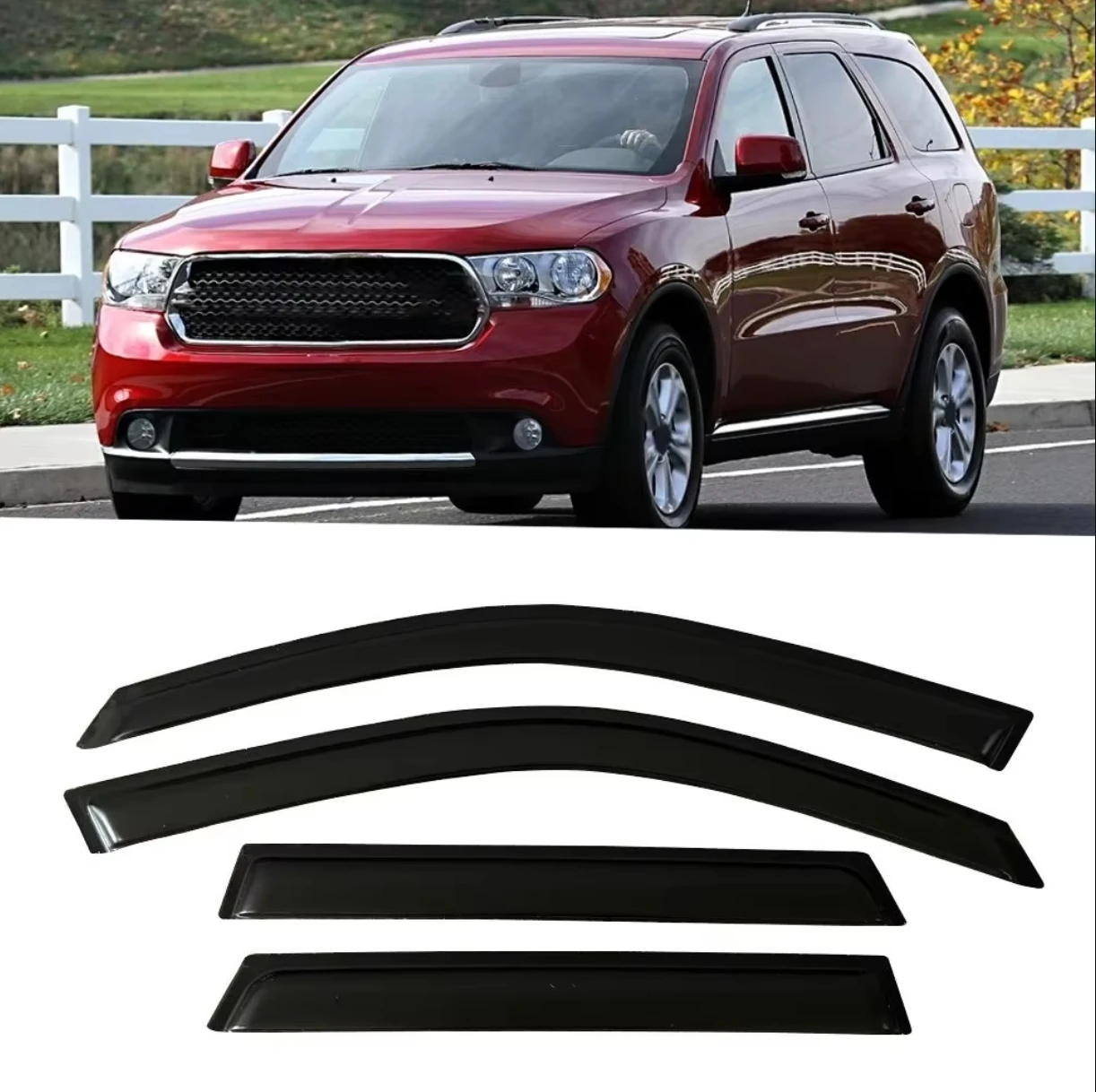 

Оконный козырек от дождя для Dodge DURANGO 2011-2016 2017 2018 2019 2020 2021 2022 2023, ветрозащитные дефлекторы, дверной козырек, вентиляционные шторы