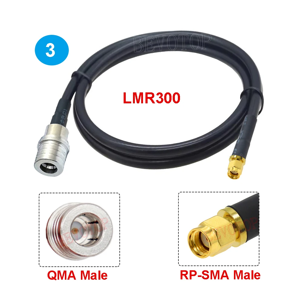 1PCS LMR300 Kabel SMA Male naar QMA Male/Female Connector Laag Verlies 50-5 RF Coaxiale LMR-300 Jumper - afbeelding 1