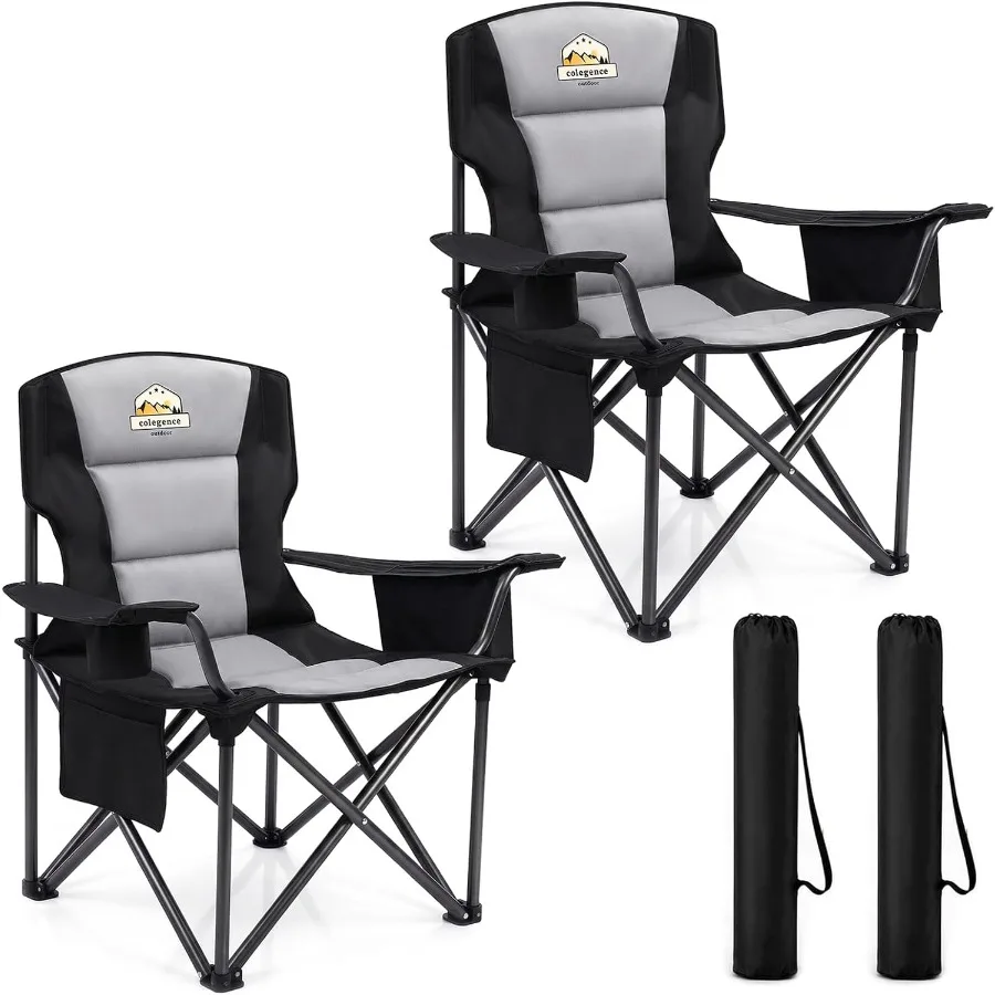 Oversized Heavy Duty Camping Chairs, 2 Pack, 450 lb