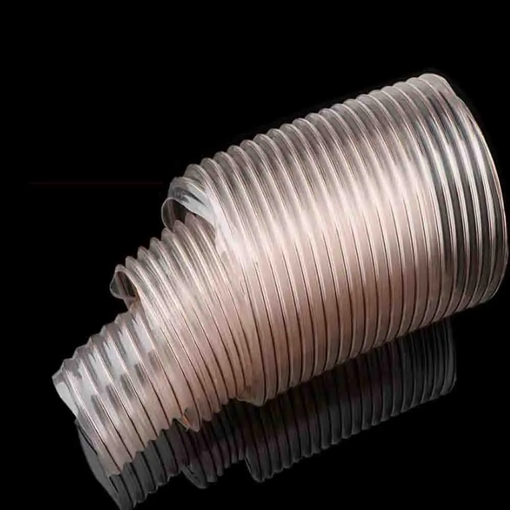 Transparent PU Tube Dust Suction Vacuum Fume Exhaust Hose Pipe Air Tube Innner Diameter 25/32/38/40/45/50/60/70/80/100mm*1000mm