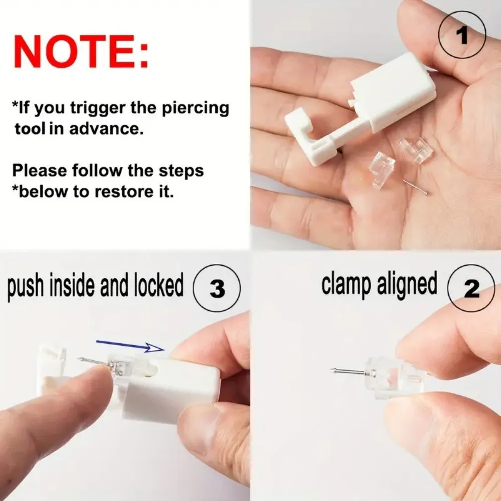 2/4pcs Disposable Safe Sterile Piercing Unit Nose Studs Piercing Gun Piercer Tool Machine Kit Ear Piercing Body Jewelry KK Y2K
