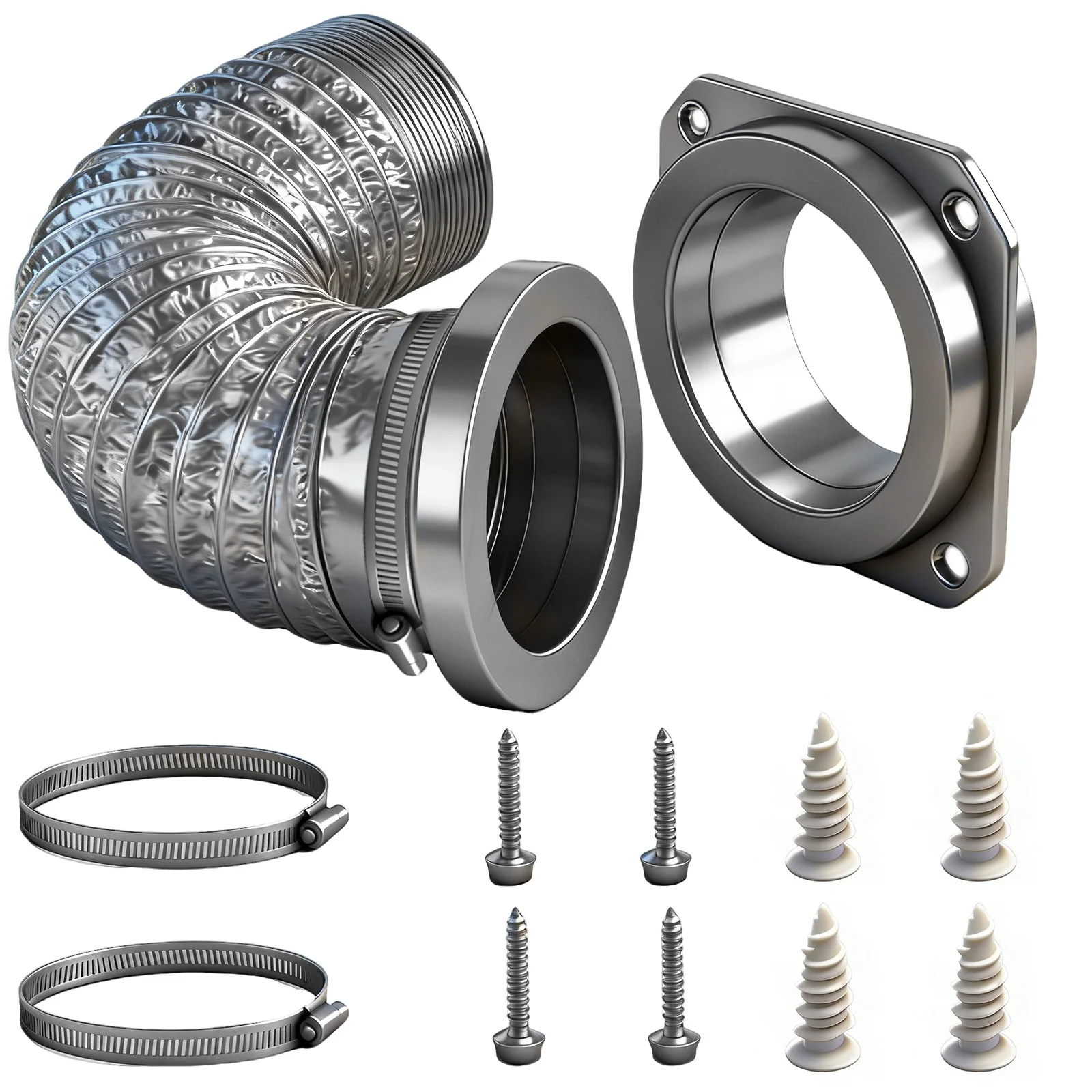 Magnetic Dryer Vent Coupling Connector Kit - DV180 Airtight Seal, Quick Connect, Includes 4