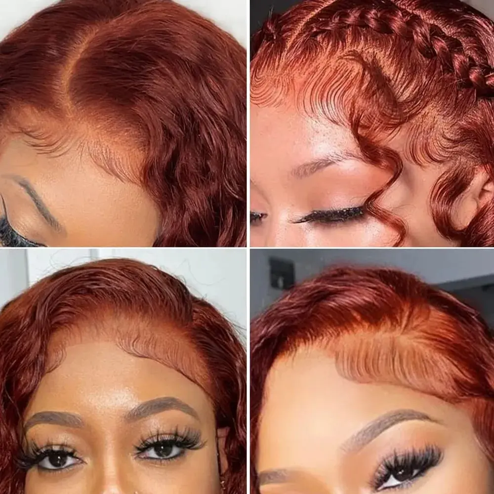 Reddish Brown Color Body Wave 13x4 Lace Front Human Hair Wig 250 Density 13x6 Hd Lace Frontal Wigs Brazilian Pre Plucked