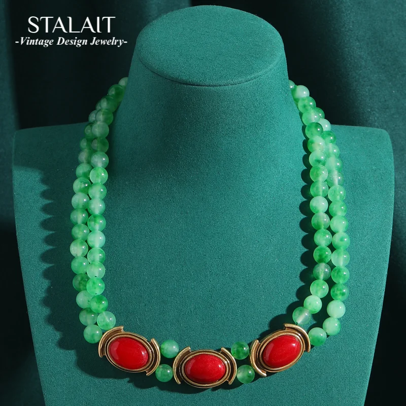 

Bohemian Beaded Necklace Chunky Layered Aesthetic Chain Choker Antique Gold Color Woman Vintage Luxury Designer Jewelry Summer