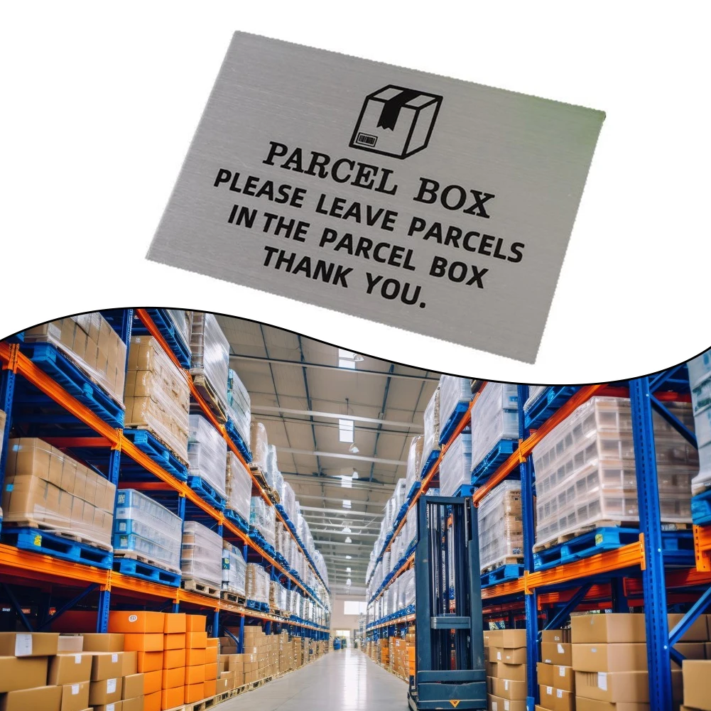 1/2PCS Aluminum Metal Sign Parcel Box Signs Parcels Post Note Plaque 15X10CM Parcel Box Sign Safety Package Placement Sign