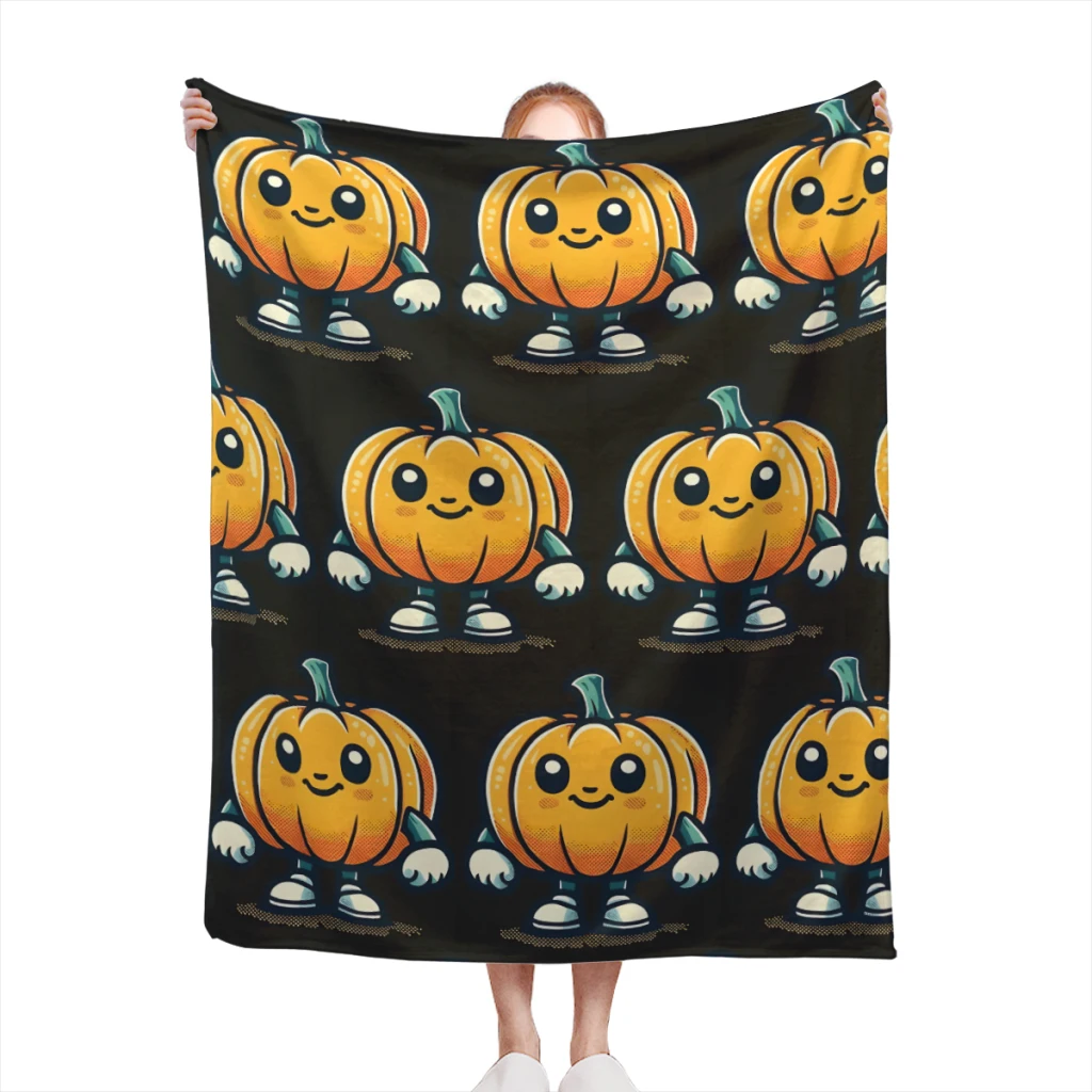 

Kawaii Pumpkin Cute Halloween Pumpkin blankets Warm Flange blankets Soft and comfortable blanket picnic blanket