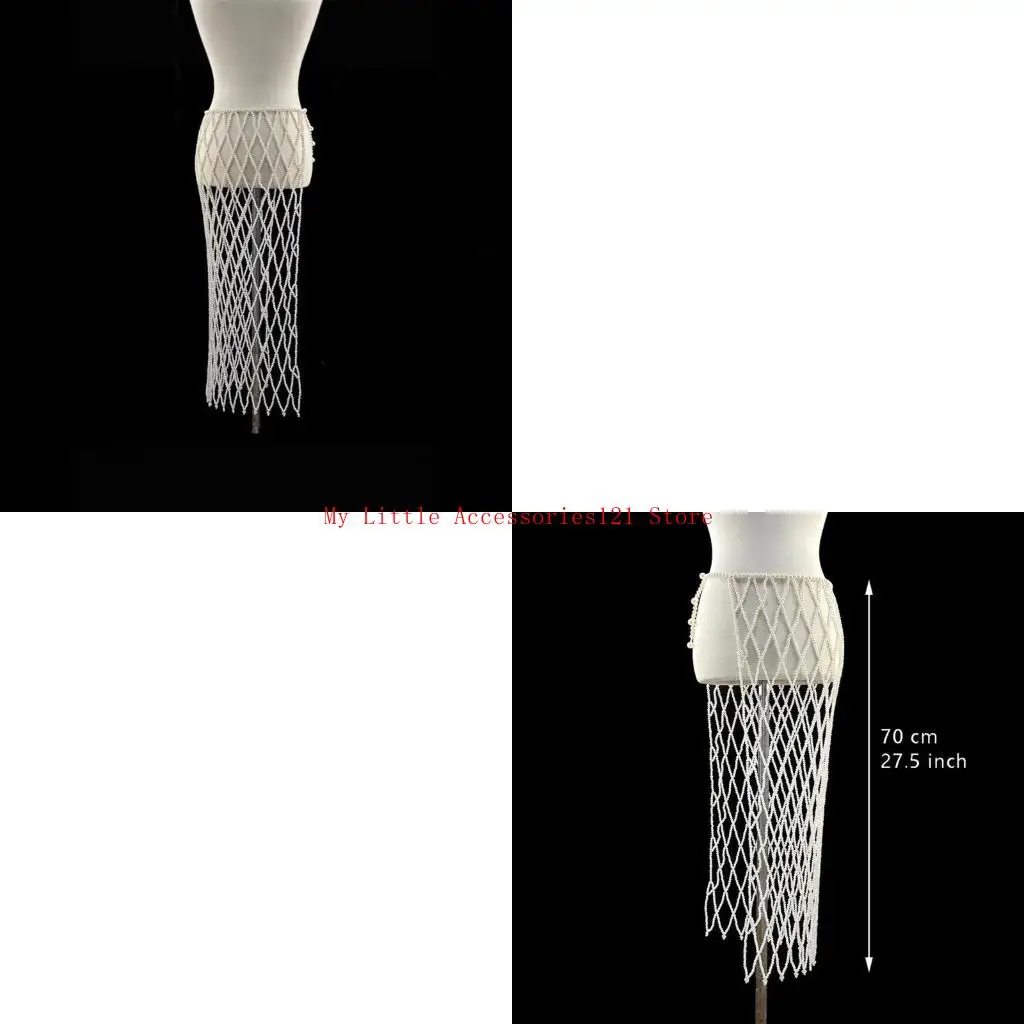 

Practical Imitation Pearls Detailed Skirt Suitable for Evening Occasions