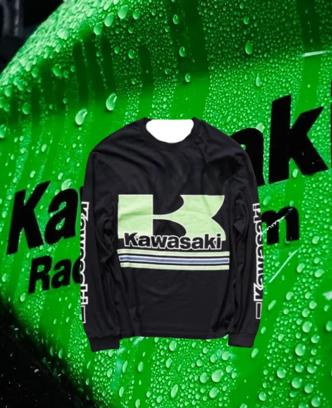 

Kawasaki Motorcycle Racing Team Men's T-shirt Long Sleeve Spring and Autumn Men's T-shirt 2025 New Sports Breathable Men's Top
