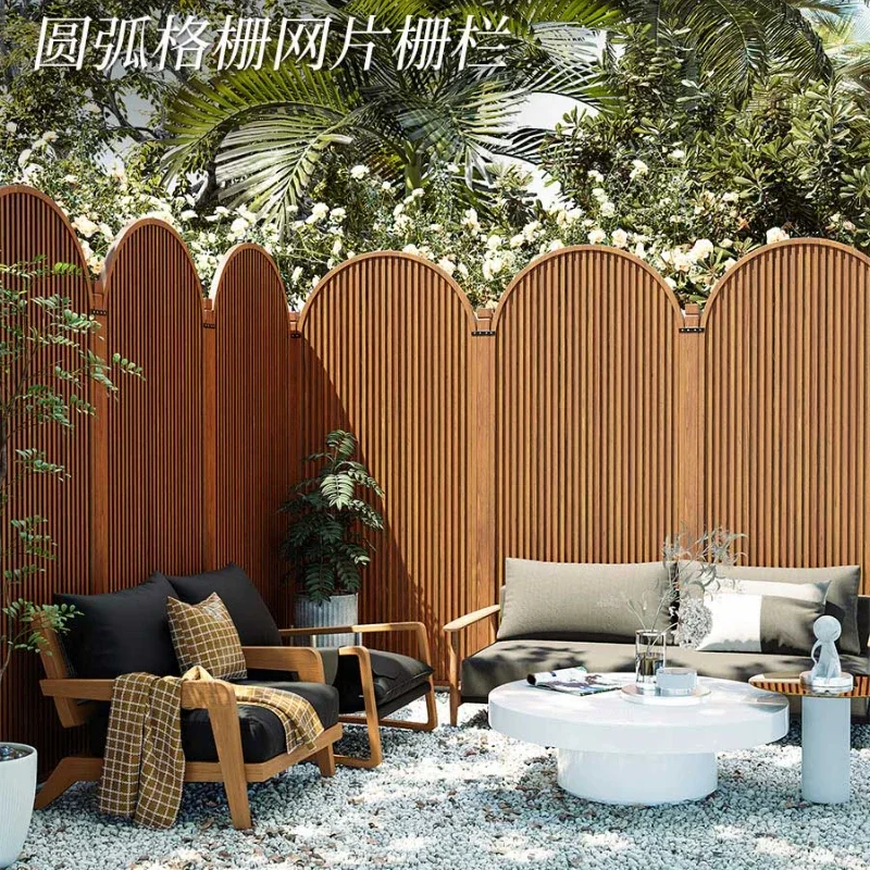 Outdoor courtyard anticorrosive solid wood garden fence wall decoration partition baffle