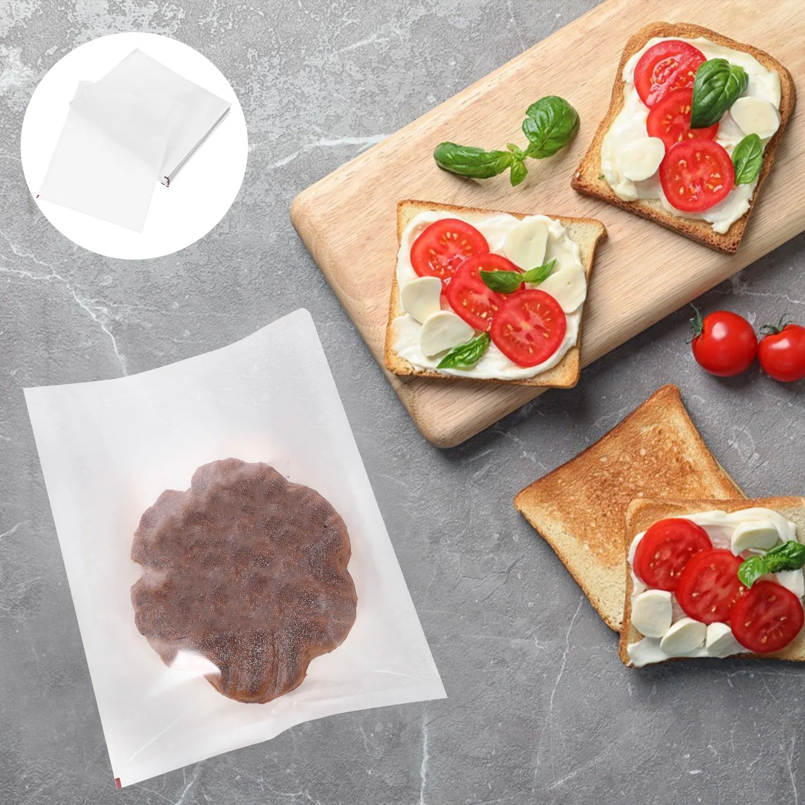 

100Pcs Food Sealing Bags Clear Sandwich Bags Oil Proof Moisture Resistant Freshness Keep Baking Pouches for Toast Cookies Bread