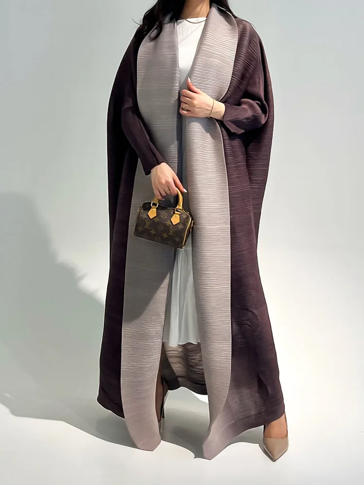 Miyake Ichisaki cross-border jacket for women Arab Middle East Dubai large size women's pleated gradient outer cloak long style