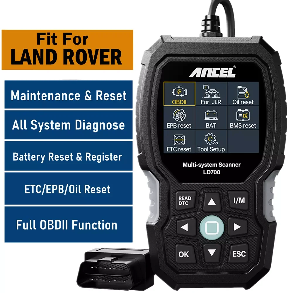 ANCEL LD700 For LAND ROVER JAGUAR OBD2 Scanner All System Diagnostic ABS SRS EPB SAS Battery Code Reader Oil Reset Check Engine