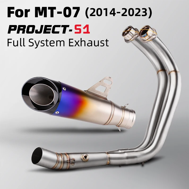 

For MT07 FZ07 MT-07 System Escape Slip On Front Tube Link Pipe Connect Original full Motorcycle Exhaust System