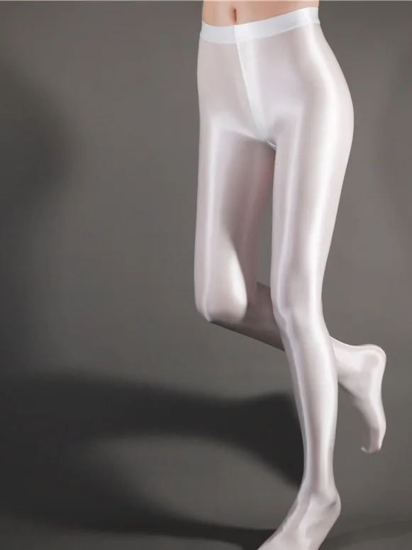 

Ultra-Thin iny Glossy Yoga Pants Dance Bot Leggings Large Size 7050 Add-On Crotch Five-Quarter Length Bot