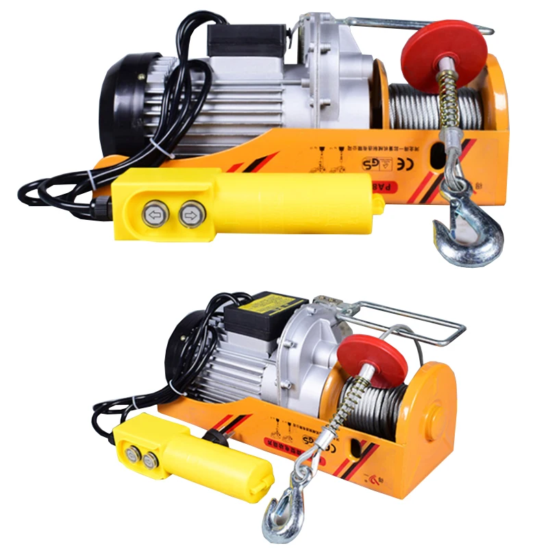 100/200Kg 12M Electric Hoist Lifting Cable Hoist Lifting Wire Hanging Crane Electric Workshop Power Gantry Hoist Winch Lifting
