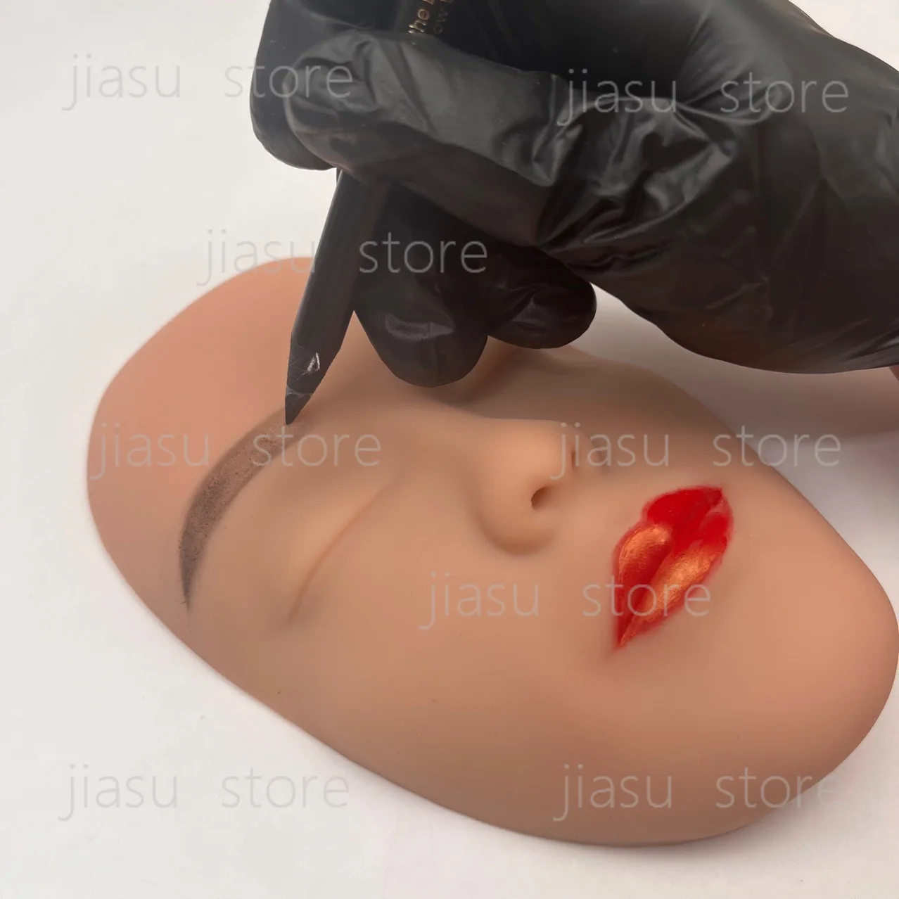 European American Style Real Silicone Full Face Practice Mannequin for Eyelash Microblading Makeup