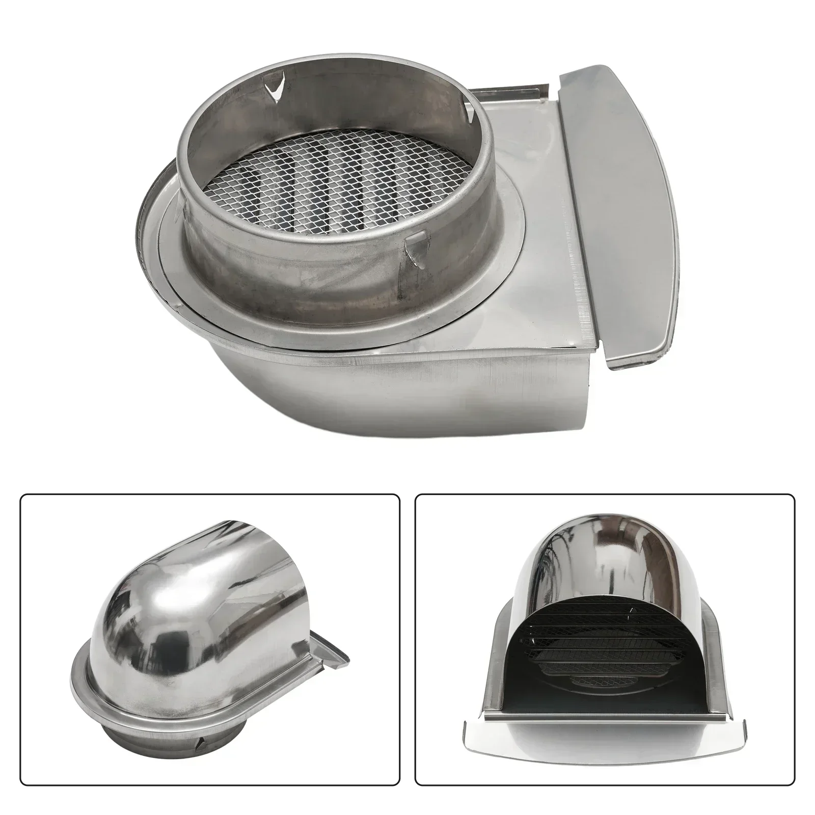 100/150mm Thickened Stainless Steel U-shaped Vent Cover Wall Air Vent Extract Valve Grille Ducting Cover Exhaust Cap