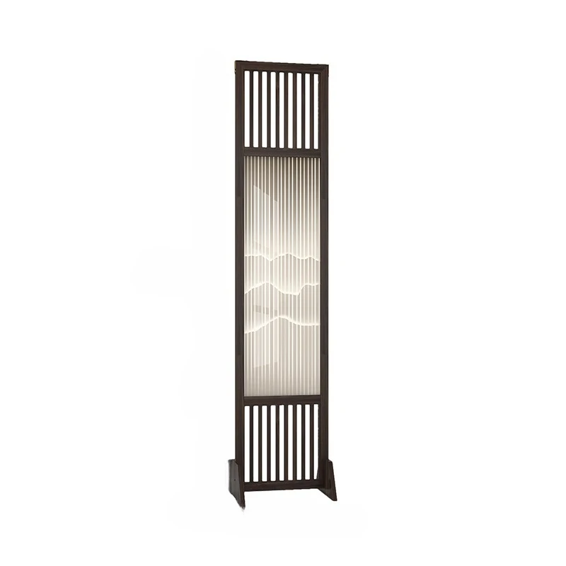 

Solid wood screen folding mobile conference office hotel hotel art glass new Chinese partition double-sided