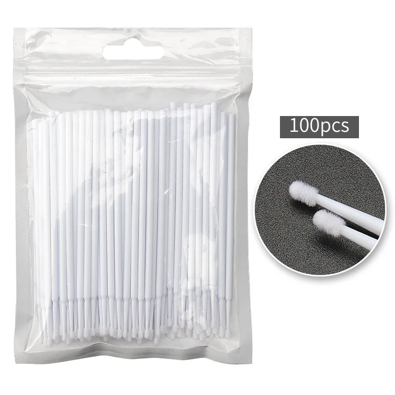100 szt. Jednorazowe mikro szczoteczki do tuszu do rzęs, aplikatory, patyczki do usuwania tuszu, mikrobrushy, szczoteczki do przedłużania rzęs, narzędzia do makijażu
