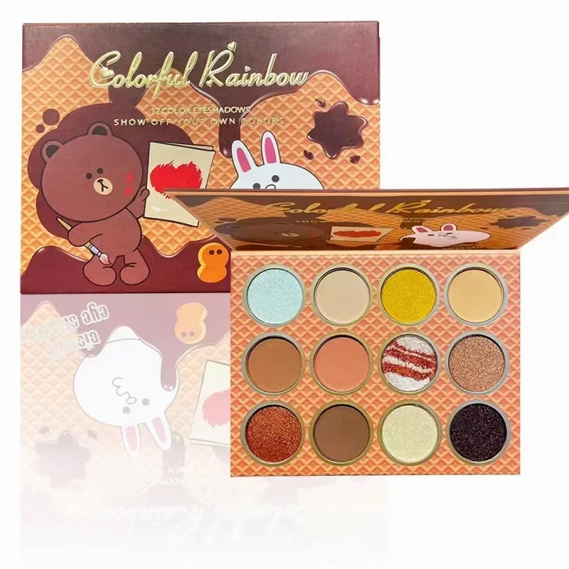 Paleta de sombra de ojos de neón, 12 colores, paleta de maquillaje, brillo, mate, brillo para escenario, fiesta