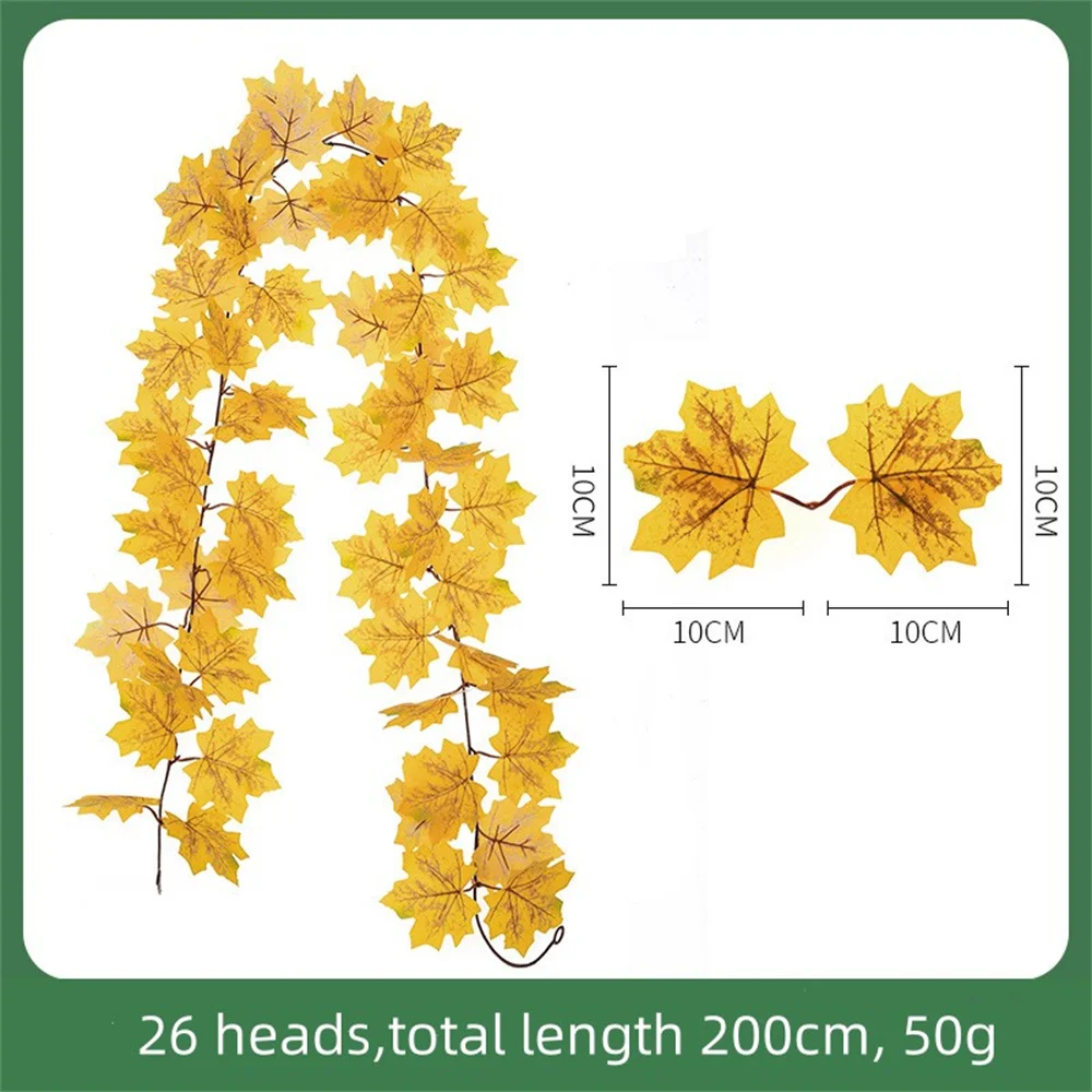 Искусственная гирлянда из кленовых листьев, осенняя висячая лоза, лоза для свадьбы, Дня благодарения, Хэллоуина, живописная зона, садовый декор