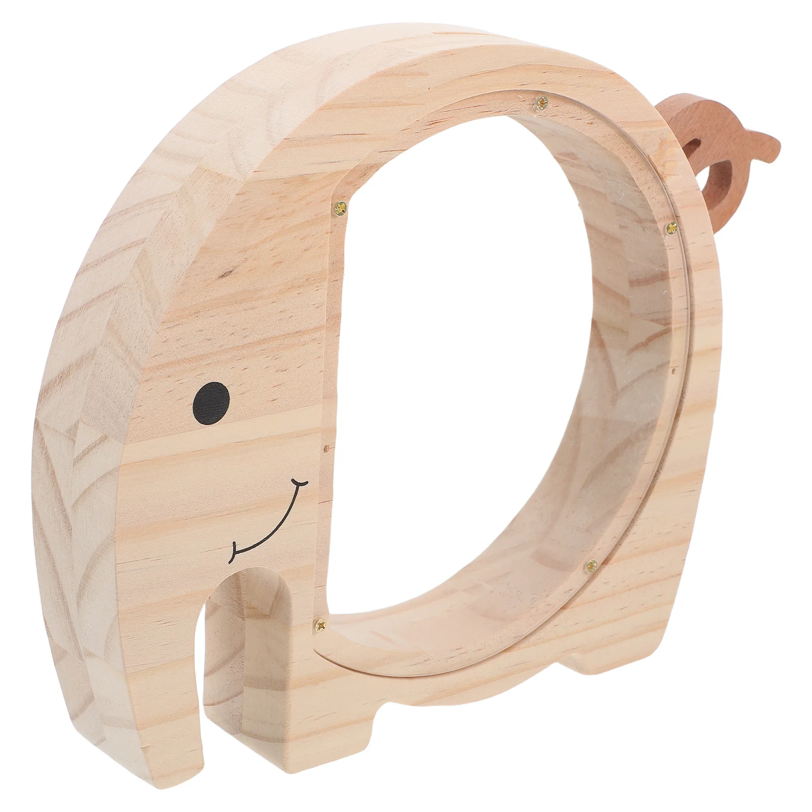 

Children'S Money Box Elephant-Shaped Wooden Acrylic Transparent Savings Jar For Kids Coin Storage Creative Desktop Decor