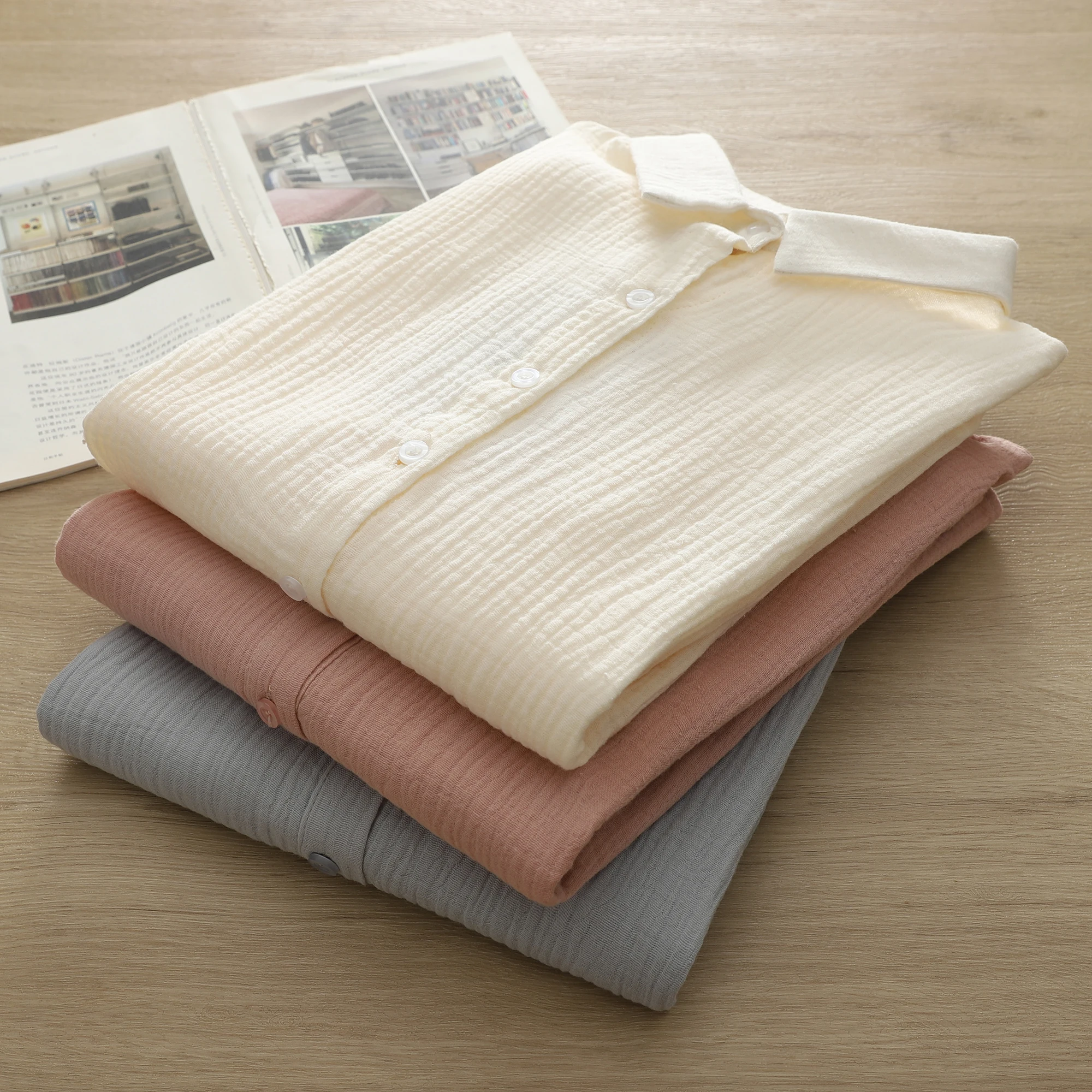 

Women's Long Sve Cotton irt Double Layer Soft Pure Cotton Commute Base Layer Trendy Inner Wear Comfortable Warmth