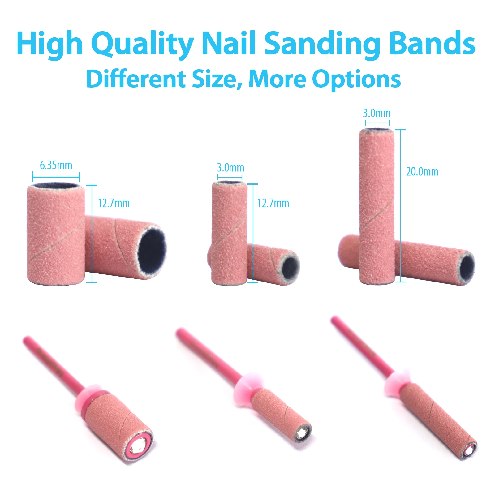 Nagelschleifbänder, neue konische Schleifkappen, 180/240 Körnung, Set zum Entfernen von Gel-Nagellack, Maniküre, Pediküre, professionelle Werkzeuge – Detail 9
