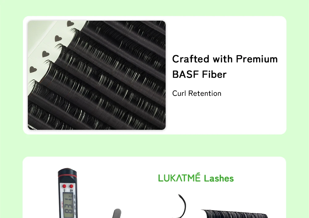 LUKATME Klassische Wimpernverlängerung D-Curl 8-15mm Mix Schwarz Premium Weiche Einzelwimpern Natürliche Faux-Nerz Klassische Wimpern – Detail 8
