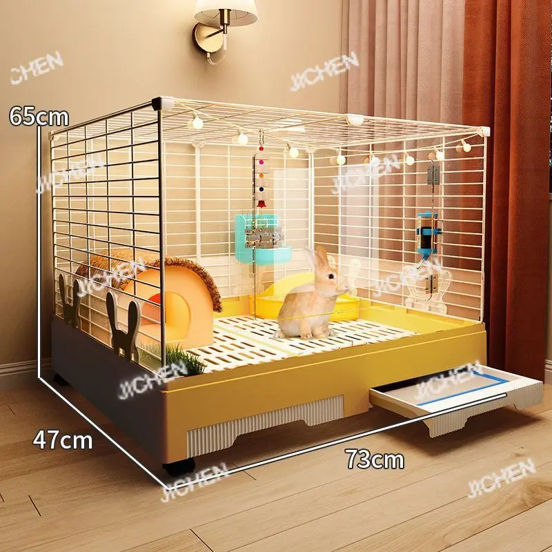 

HZ Rabbit Cage Household Extra Large Large Free Space Indoor Special With Toilet Hamster Guinea Pig Cage Dutch Pig Cage