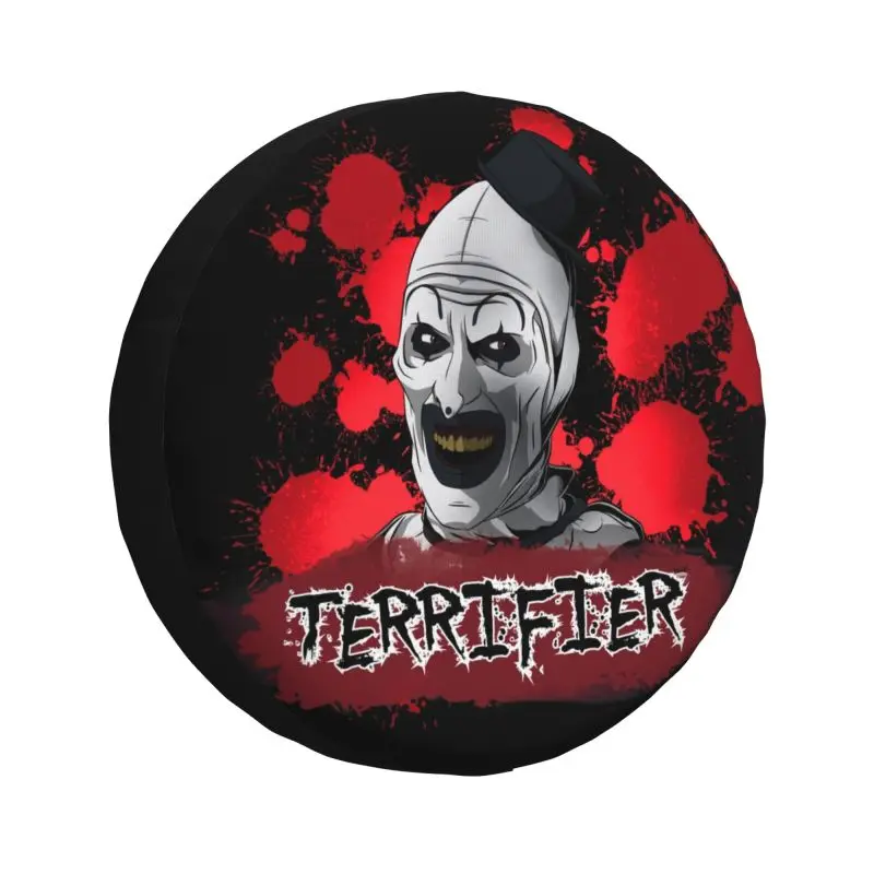 Custom Halloween Movie Terrifier Spare Wheel Cover for Suzuki Mitsubish 4WD SUV Horror Clown Tire Protector 14