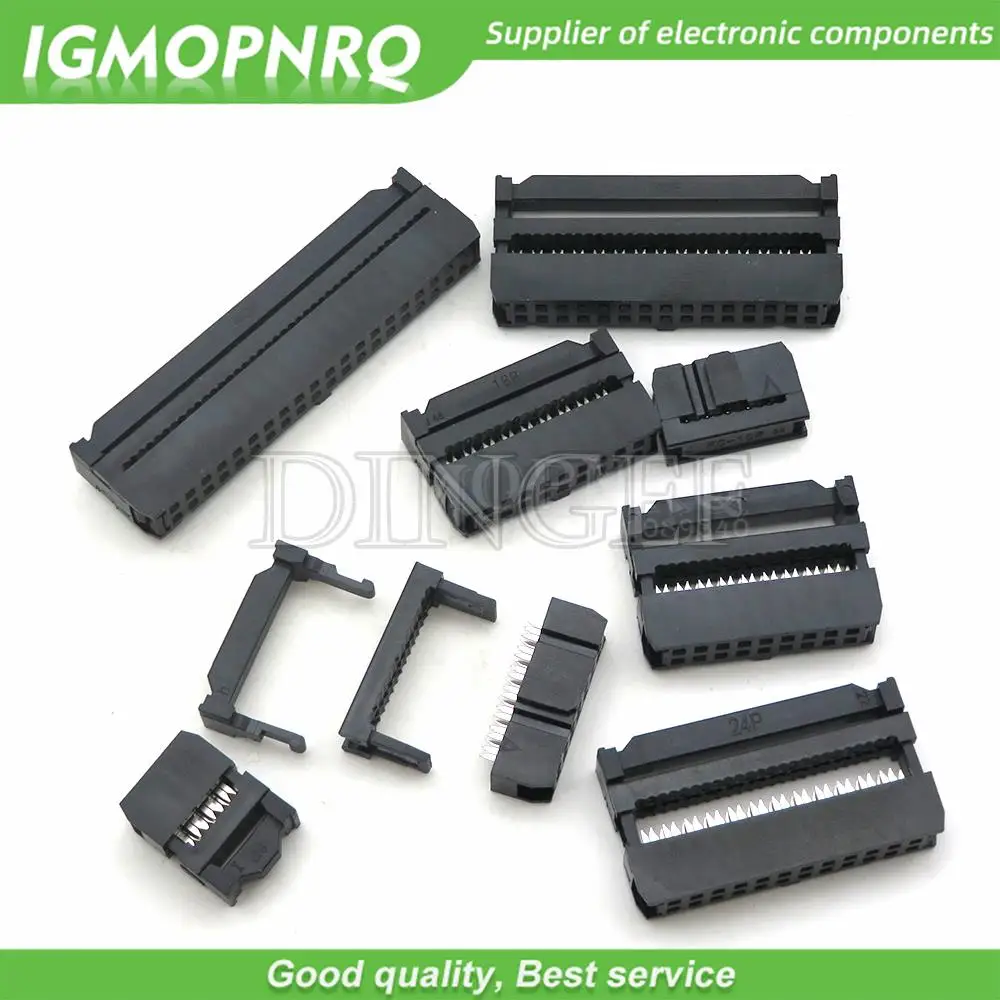 5 uds FC 6P 8 10 12 14 16 18 20 24 26 30 34 40 50 pines 2,54mm paso hembra conector de enchufe IDC conector de Cable de cinta P