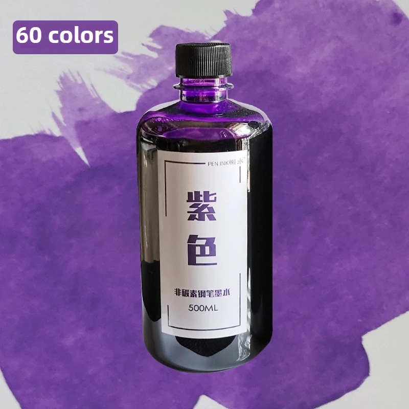 

500ml 60 Colors Fountain Pen Ink Cartridge Writing Dip Pen Ink Refill Stationery School Supplies For JINHAO HONGDIAN MAJOHN
