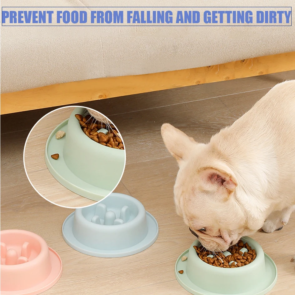 Non Slip Pet Dog Slow Feeder Bowl Fun Anti-Gulping Slower Food Feeding Dishes Eco Dog Bowl for Large Medium Small Dogs Puppy