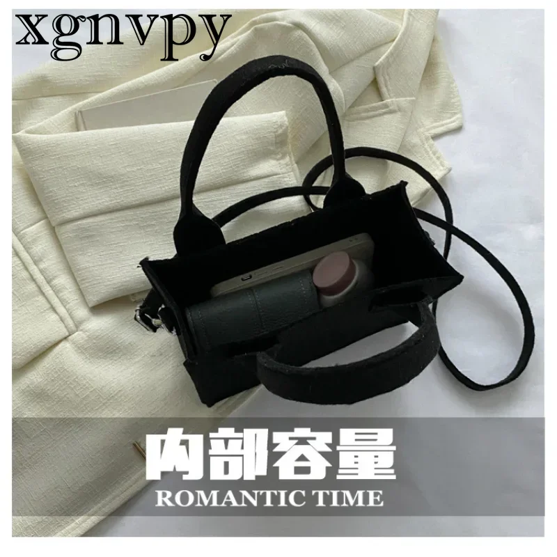 Xgnvpy borsa quadrata piccola da donna nuova borsa Casual semplice e Versatile moda popolare borsa Messenger tutina in feltro