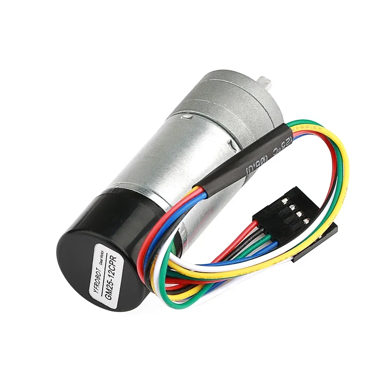 JGA25-370 DC Gear Motor Hall Encoder Speed Measurement Toque Motor With Cover 13CPR/12CPR