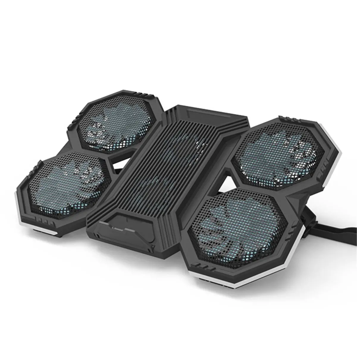 Soporte para Laptop Gamer RGB con Ventilador de Aire, Base Refrigerante con 6 Ventiladores para Laptops de 12-17 Pulgadas, Mega