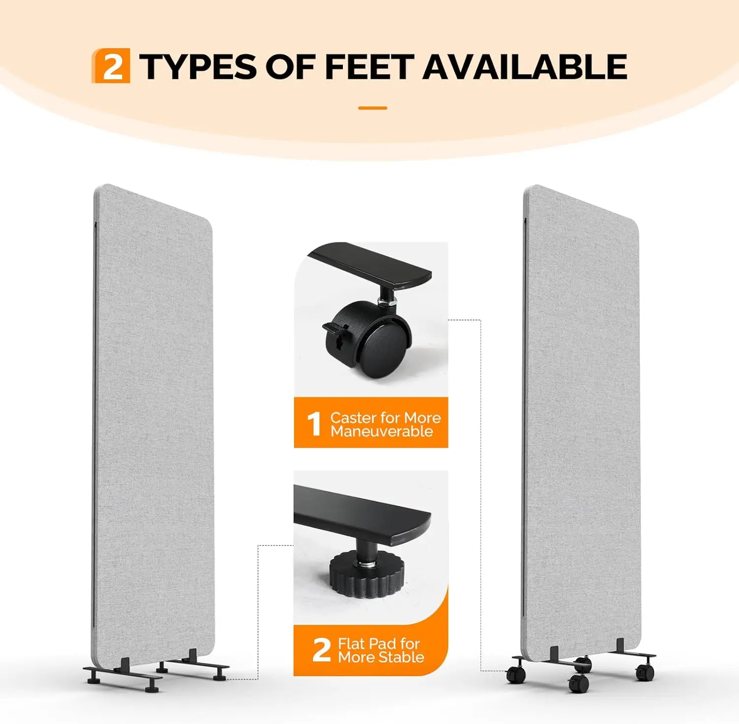 Tela divisora de ambiente, parede divisória de privacidade independente, painéis conectados com zíper com rodas, separador de espaço de escritório (light Gra