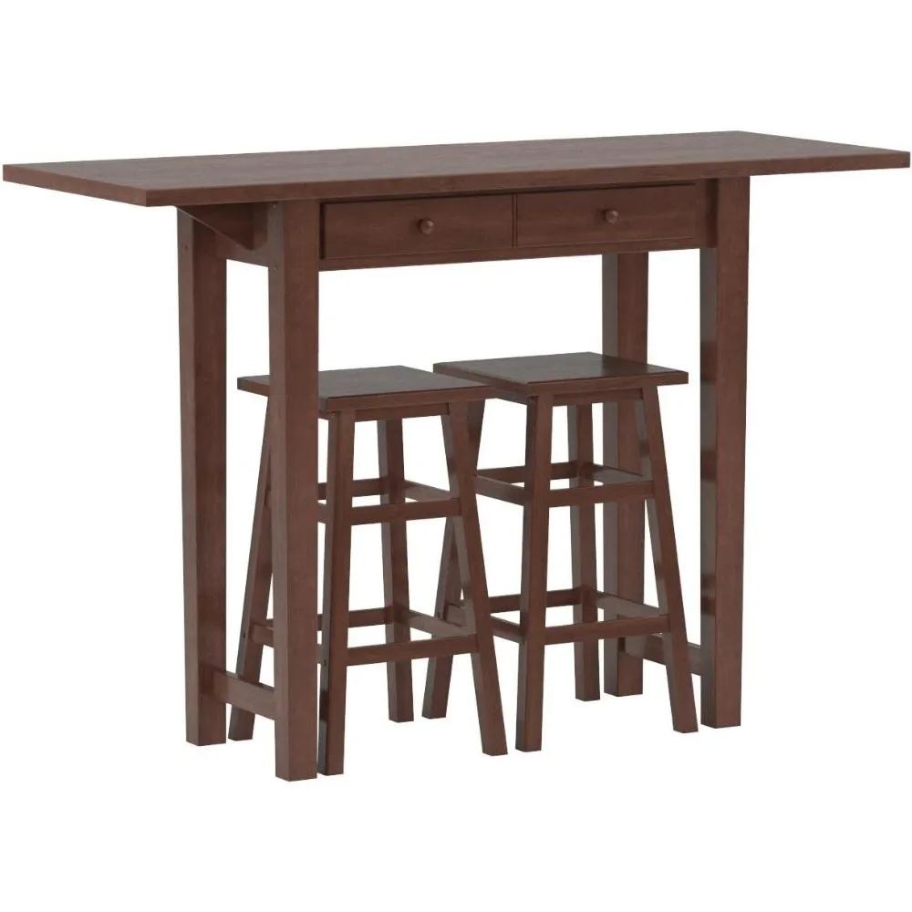 Table à manger extensible avec deux tabourets