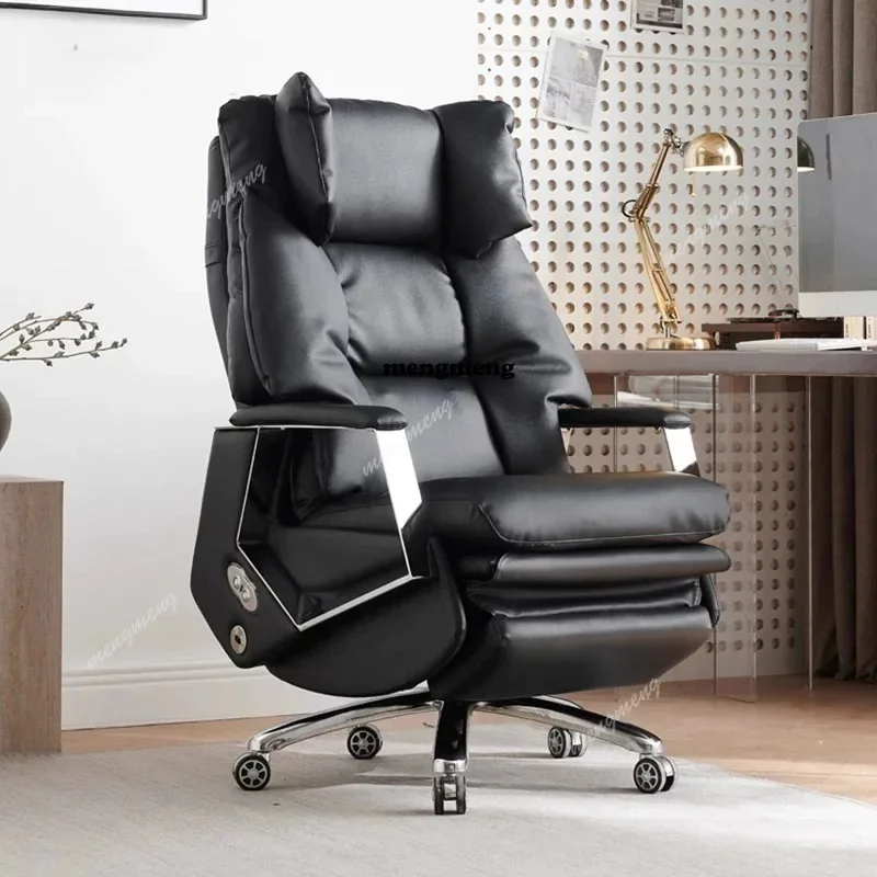 H132 Electric boss leather business office study comfortable sedentary lunch break chair intelligent massage computer chair