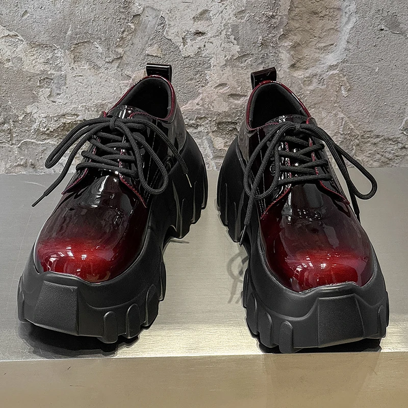 Spring  Autumn Casual Derby Shoes Gradient Colors Enhance Personalized High End Sense Youthful Fashionable Shoes
