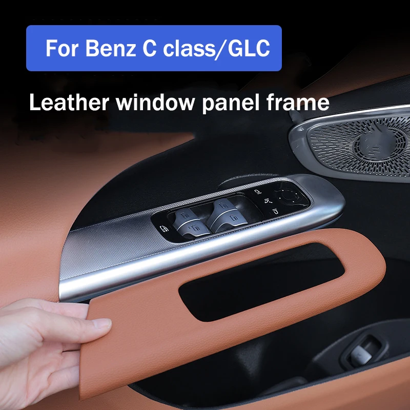 

For Mercedes Benz C GLC Class W206 X254 Car Accessories Door Window Glass Lift Button Cover Trim Frame Leather Sticker