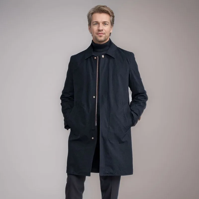 

Men Trench Coat Spring Autumn New Coat Long Trench Coat Men Clothing