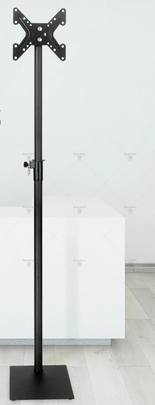 Monitor Floor Bracket, Horizontal and Vertical Screen Rotation Height, Retractable Universal Invisible Non-punching Floor Base
