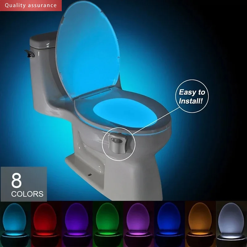 8 Color Toilet Night Light Atmosphere Backlight Toilet Hanging Seat Lamp With Human Body Intelligent Sensor Bathroom ToiletLight