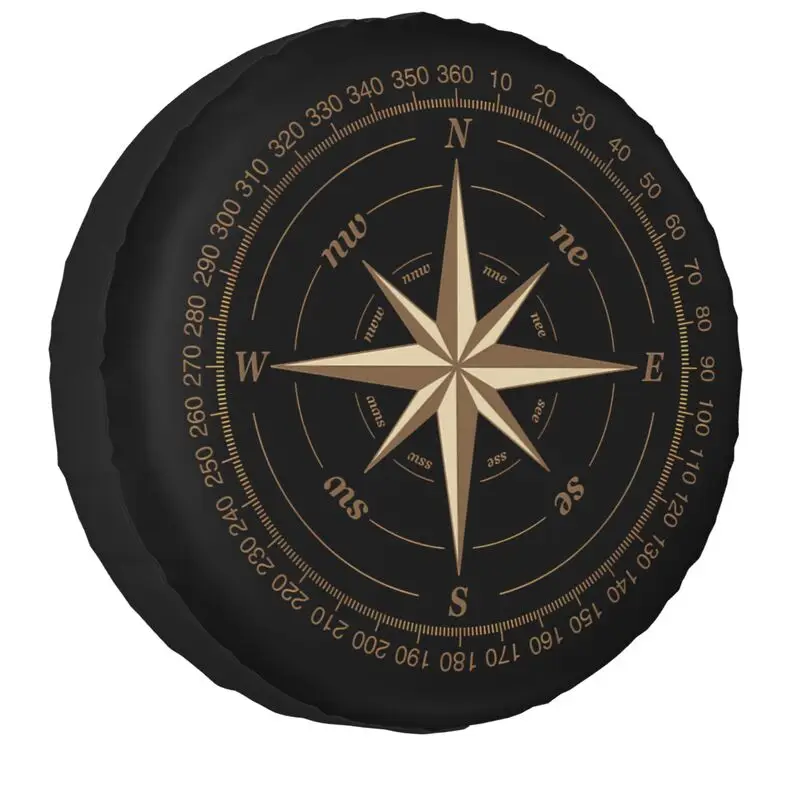 Custom Vintage Retro Compass Spare Tire Cover for Mitsubishi Pajero 4WD 4x4 RV Car Wheel Protectors 14\