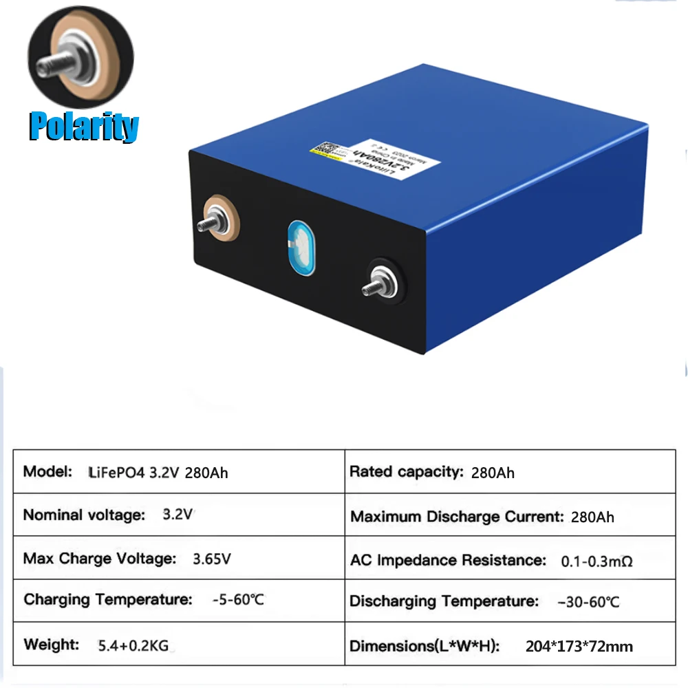 1 قطعة LiitoKala 3.2 فولت 280Ah Lifepo4 بطارية لتقوم بها بنفسك لوحة طاقة شمسية قوة البنك 12 فولت 24 فولت 48 فولت التخييم بطارية احتياطية قابلة للشحن مع بسبار